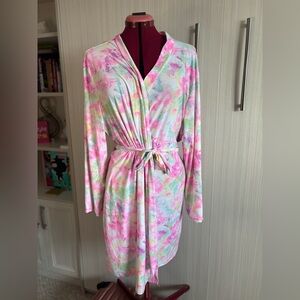 weekend Edition Colourful  Tie-Dye Lightweight Soft ‎ Robe Size XL NWT